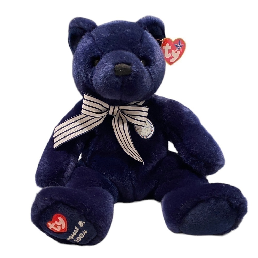 WORLD CLASS 2004 TY NEW YORK YANKEES 1 GAME Bear Plush Beanie BUDDY 13"  RARE